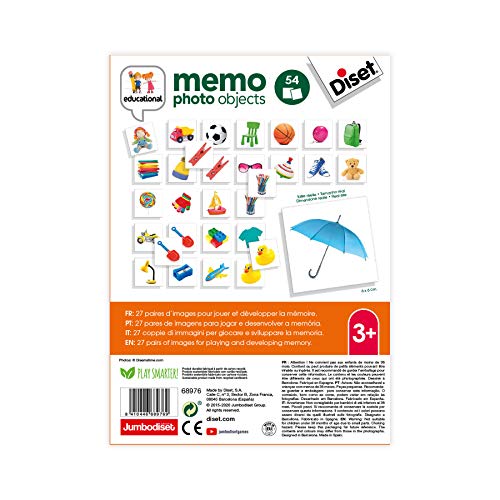 Diset Memo Photo Objets - Juego Educativo de Memoria para niños a Partir de 3 años 68976