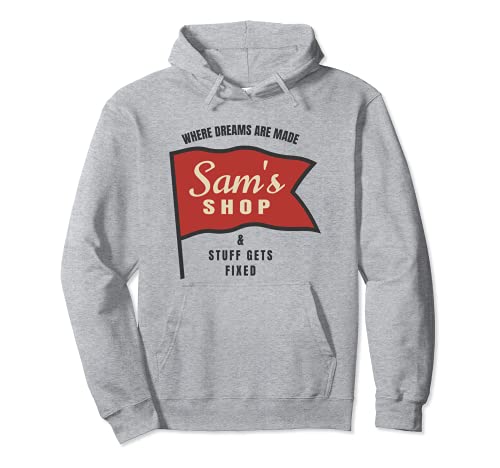 Divertido taller personalizado de la bandera de la tienda de Sam's Shop Sudadera con Capucha