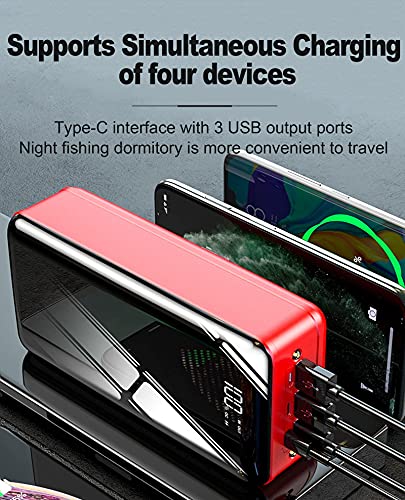 DNGDD Power Bank Cargador de teléfono portátil 50000mah Paquete de batería de Respaldo Externo de Alta Capacidad 4 Puertos USB Pantalla LCD de Carga rápida Powerpack de 3 entradas para iPhone SAMS