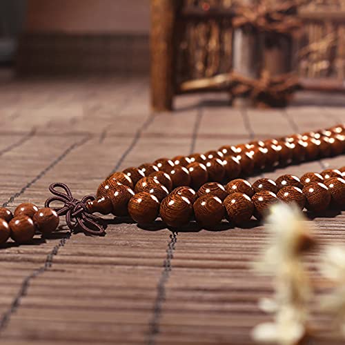 DONGYUCHUN Mujeres para Mujeres 108 Bead Sandalwood Mala Pulsera De Oración - Cuentas De Meditación De Yoga - Cuentas De Oración De Buda,6mm