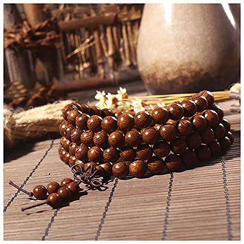 DONGYUCHUN Mujeres para Mujeres 108 Bead Sandalwood Mala Pulsera De Oración - Cuentas De Meditación De Yoga - Cuentas De Oración De Buda,6mm