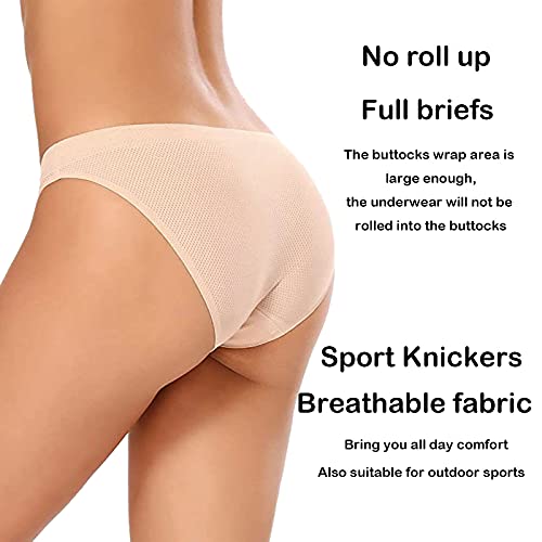 Donppa Bragas Sin Costura Braguitas Licra Mujer Invisible Microfibra Deporte Bikini Hipster Culotte Pack de 6 Multicolor S