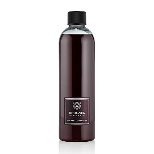 Dr. Vranjes - Recarga de Rosso Nobile 500 ml con Varillas Negras – Recarga difusor, Fragancia de habitación de lujo, Made in Italy, Aroma principal: Afrutada