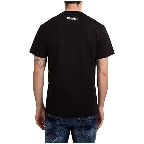 DSQUARED2 Hombre Camiseta Dsq2 Big Leaf Nero M