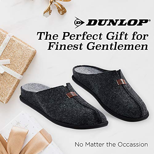 Dunlop Zapatillas Casa Hombre, Zapatillas Hombre Forro de Felpa, Pantuflas Hombre Suela Antideslizante, Regalos para Hombre y Adolescentes Talla 41-46 (42, Gris Oscuro, Numeric_42)