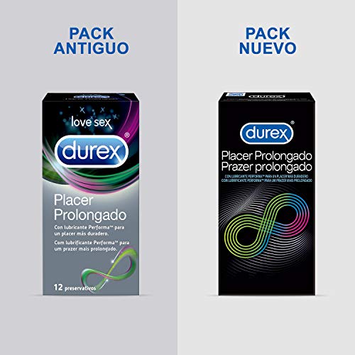 Durex Preservativos Placer Prolongado con Efecto Retardante - Total 12 Condones