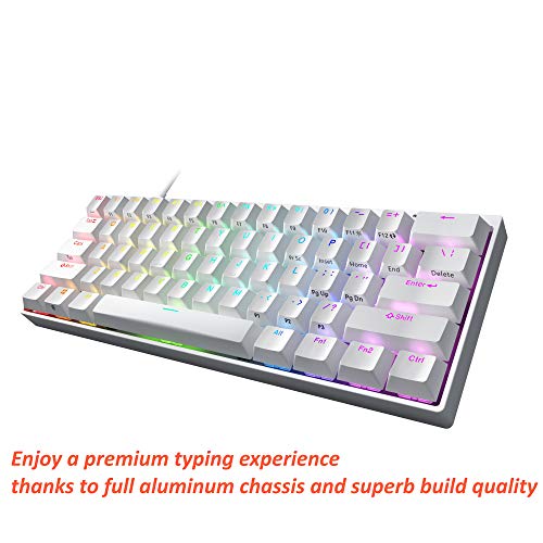 Durgod HK Venus - Teclado mecánico para videojuegos RGB - 60 % de diseño, perfil de doble disparo PBT Cherry, NKRO, USB tipo C, chasis de aluminio