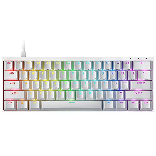 Durgod HK Venus - Teclado mecánico para videojuegos RGB - 60 % de diseño, perfil de doble disparo PBT Cherry, NKRO, USB tipo C, chasis de aluminio