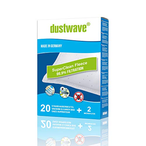 dustwave® - 20 bolsas de filtro de polvo bolsas para aspiradora Nova – VA 200 – Bolsas para el polvo de marca dustwave® – Fabricado en Alemania + Incluye microfiltro