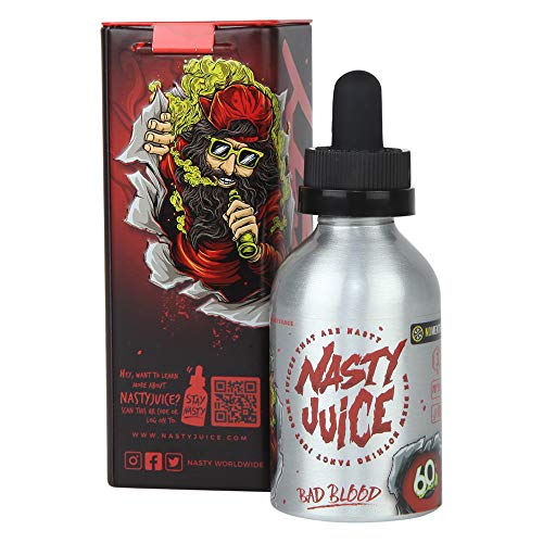 E-liquid Bad Blood de Nasty Juice 60ml – sabor dulce de la grosella negra mezclado con un suave toque a menta, TPD,para Cigarrillos Electrónicos,sin nicotina.