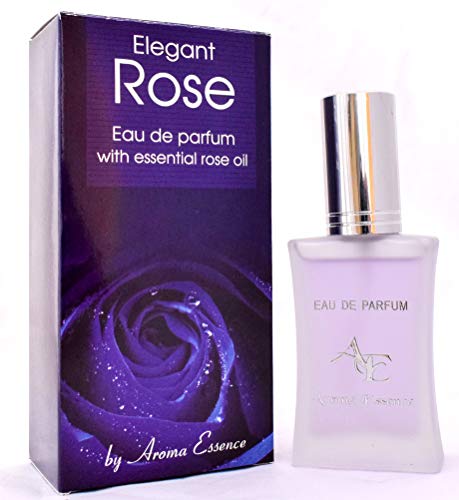 Eau de Parfum Mujer Elegant Rose 35ml, Aroma de rosa, jazmín, clavel, lirio de los valles y notas de cedro, Perfume enriquecido con Aceite Esencial de Rosa