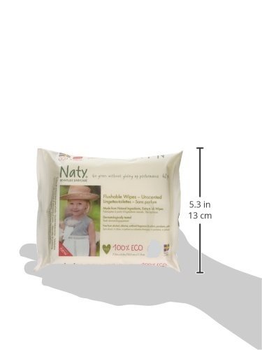 Eco by Naty Babycare Eco - Toallitas limpiables sin perfume, 42 toallitas