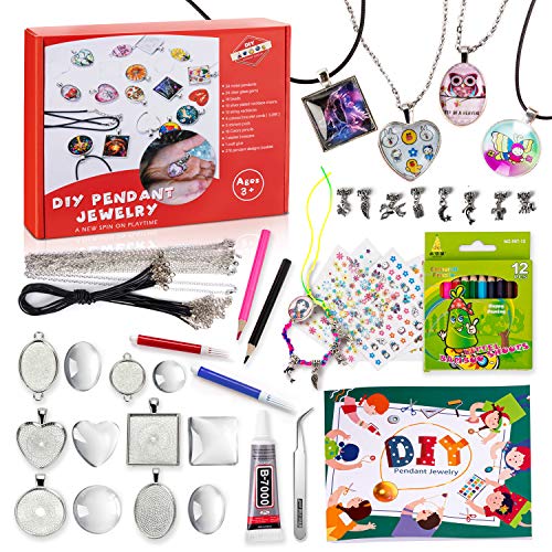 EFO SHM Manualidades Niños Cadena Collar Creativo Kit Manualidades Arts Crafts Materiales con 20 Collares, 4 Pulseras