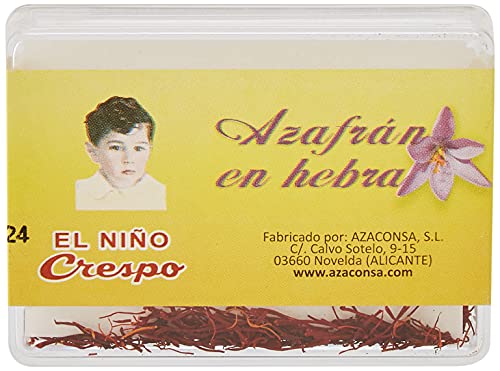 EL NIÑO CRESPO - Caja de Azafrán en Hebras de 1 gramos - Azafrán Español - Condimento Culinario - Aporta Sabor a tus Comidas - Original de España - Azafrán Silvestre