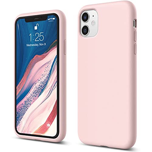 elago Silicona Líquida Funda Compatible con iPhone 11 (6.1"), Silicona Premium, Protección Funda Protectora 3 Tapas Estructura (Lovely Rosa)