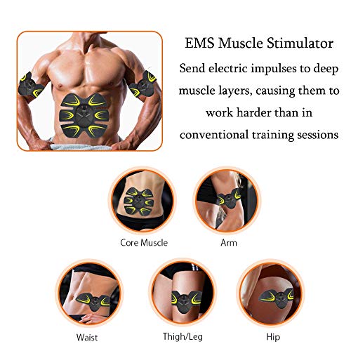 Electroestimulador Muscular Abdominales, Masajeador Eléctrico Cinturón,Estimulación Muscular Masajeador Eléctrico Cinturón Abdomen/Brazo/Piernas/Glúteos