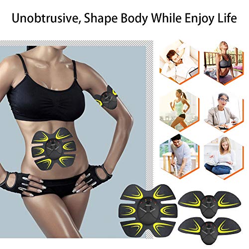 Electroestimulador Muscular Abdominales, Masajeador Eléctrico Cinturón,Estimulación Muscular Masajeador Eléctrico Cinturón Abdomen/Brazo/Piernas/Glúteos