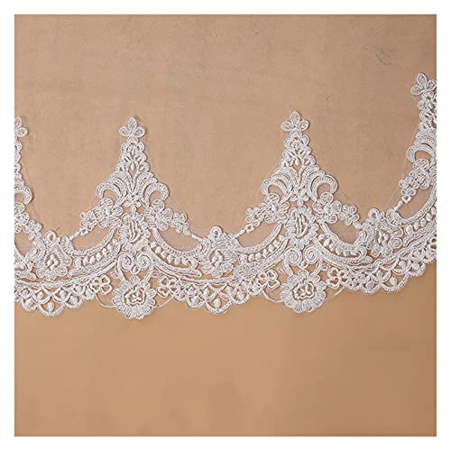 Elegante Voile One Layer Lace Edge Catedral Boda Velo Long Nupcial Women Accesorios para Mujeres y niñas (Color : White, Item Length : 300cm)