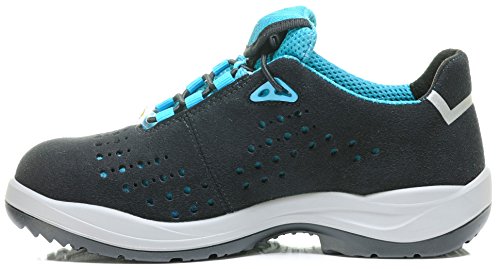 Elten Impulse Lady aqua Low ESD S1P - Botas de seguridad ligeras para mujer - Microfibra - sin piel - puntera de acero - protección contra la perforación: textil, 38 EU, azul turquesa