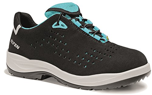 Elten Impulse Lady aqua Low ESD S1P - Botas de seguridad ligeras para mujer - Microfibra - sin piel - puntera de acero - protección contra la perforación: textil, 38 EU, azul turquesa