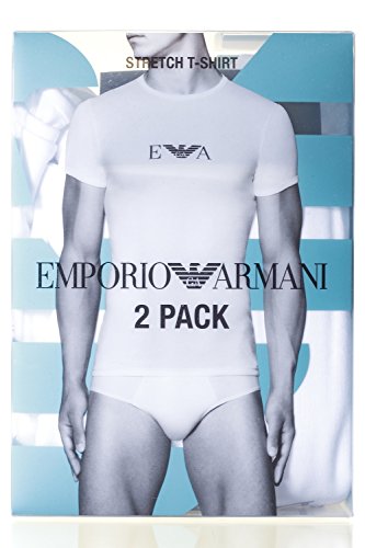 Emporio Armani 111267CC715, Camiseta Para Hombre, Blanco (Bianco/Bianco 04710), XX-Large, Pack de 2