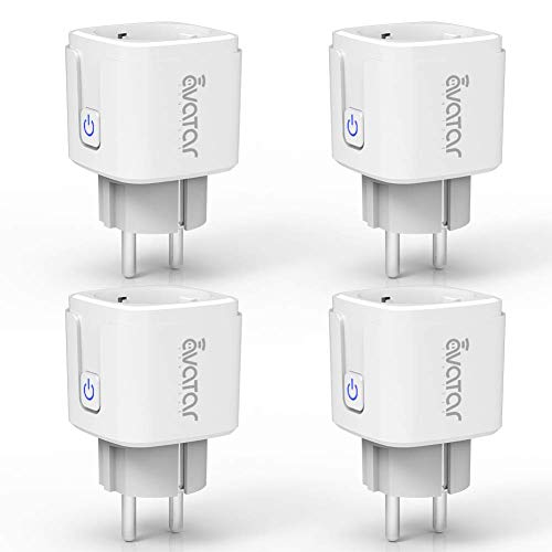 Enchufe Inteligente Wifi, Enchufe Conéctese Alexa/Google Home, Smart Plug 16A, Comando de Voz, Programa de Tiempo, Ahorro de Energía por Avatar Controls (4 PACK)