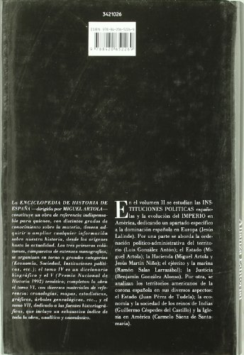 Enciclopedia de Historia de España (II). Instituciones políticas. Imperio (Alianza Diccionarios (Ad))