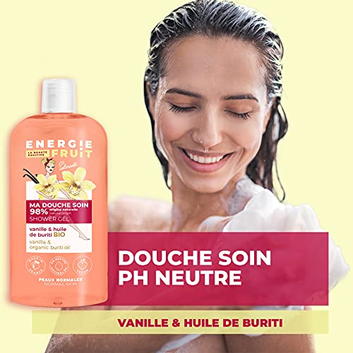 ENERGIE FRUIT | Gel de ducha pH neutro | Vainilla y aceite de buriti BIO | Vegano | 500 ml