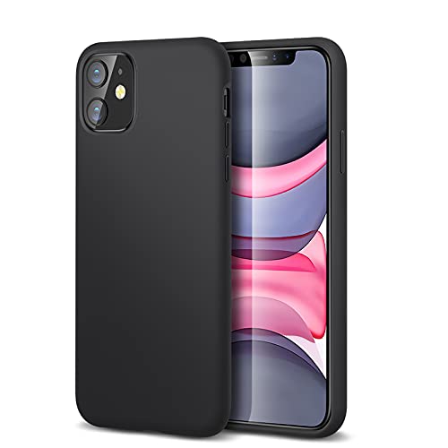 ESR Funda Blanda Compatible con iPhone 11, Carcasa de Silicona Líquida Suave con Agarre Cómodo y Protector de Pantalla y Cámara, Absorbe de los Golpes para iPhone 11 6,1”, Negro, Serie Yippee