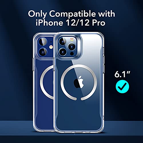 ESR Funda Compatible con iPhone 12/12 Pro (2020), Magnética Carcasa Compatible con MagSafe y Carga inalámbrica, Funda HD Claro Híbrido, Anti-arañazos, Antideslizante, Transparente