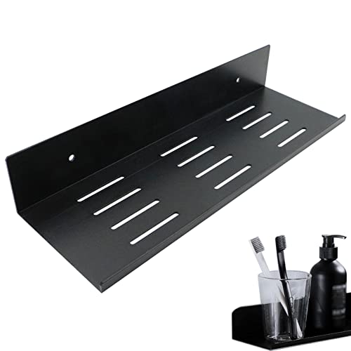 Estante Ducha Baño Organizador Cesta - Estantería de Aluminio, Estante de Pared de 30 cm Negro Mate, Resistente a la corrosión, Estantes para Colgar en la Pared para baño Cocina Balcón Accesorios