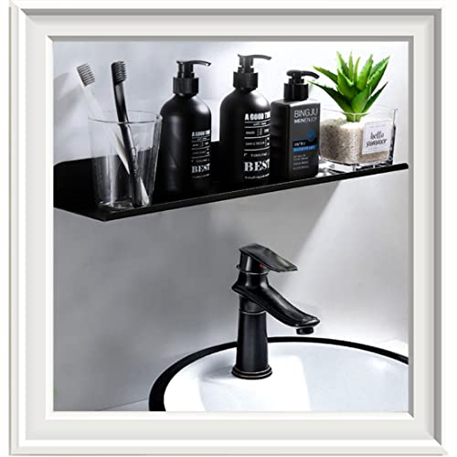 Estante Ducha Baño Organizador Cesta - Estantería de Aluminio, Estante de Pared de 30 cm Negro Mate, Resistente a la corrosión, Estantes para Colgar en la Pared para baño Cocina Balcón Accesorios