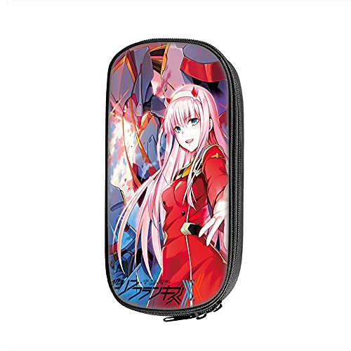 Estuche para lápices DARLING in the FRANXX, 21,5 x 10 x 5,5 cm, estuche de almacenamiento portátil de oficina y bolsa cosmética, adecuado para hombres y mujeres