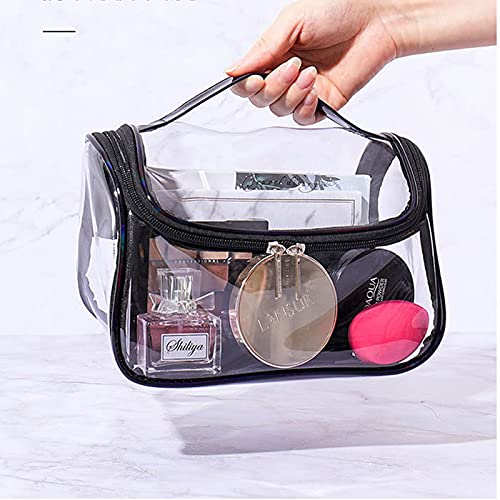 Estuche Transparente de Maquillaje PVC Impermeable Bolsa de Aseo Portátil con Cremallera , Bolsa de Cosméticos de Viaje a Prueba de Agua, para Viajes Baño Almacenamiento