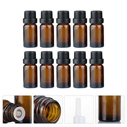 EXCEART 20 Piezas Mini Botella de Muestra de Perfume 10 Ml Frascos de Vidrio Vacíos Recargables Frasco Gotero Botella de Perfume de Aceite de Viaje para Aceites Esenciales Aromaterapia