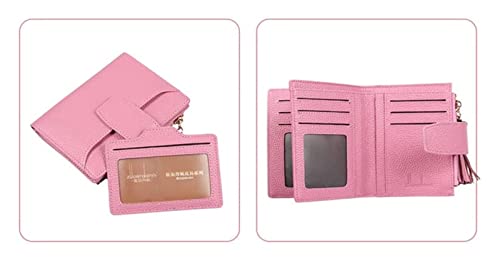 expartners Tassel Wallet for Mujeres Pequeño bifoldo con Cremallera con Cremallera con Soporte de Bolsillo con IDENTIFICACIÓN Accesorios for Ventanas (Color: Crystal Pink) (Color : Rouge Pink)