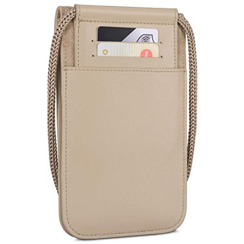 Expatrié Bolso Mujer Pequeño Beige Amelie Mini Bolso Bandolero Bolsa de Mano - Hecho de Cuero Vegano para Ocio y Festivales - Cartera Moderna para Fundas de Móviles - Bolso Elegante Cruzado