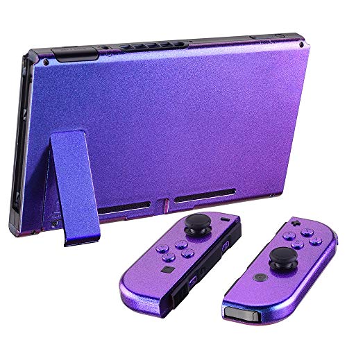 eXtremeRate Carcasa para Nintendo Switch,Funda Completa para Nintendo Switch Consola Joy-con Control Shell de Bricolaje reemplazable con Botón Completo (Camaleónica de Azul a Violeta)