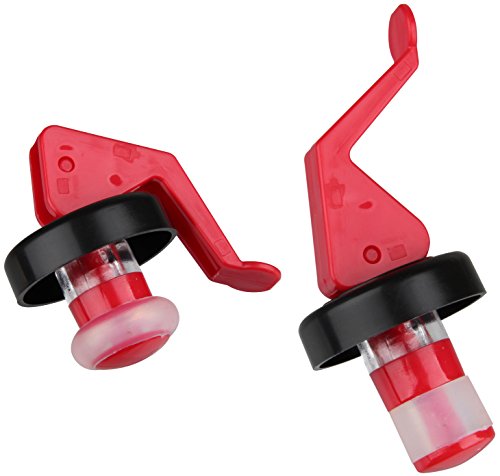 Fackelmann 2 Tapones para Botellas con Cierre Hermético, poliestireno y Polipropileno, Rojo y Negro, 3x8cm, 2 Unidades