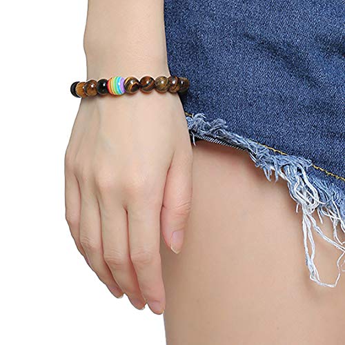 Fattigger Pulsera Mujer, Pulsera de Moda y Pulsera de Cuentas de Color arcoíris Hecha a Mano Unisex