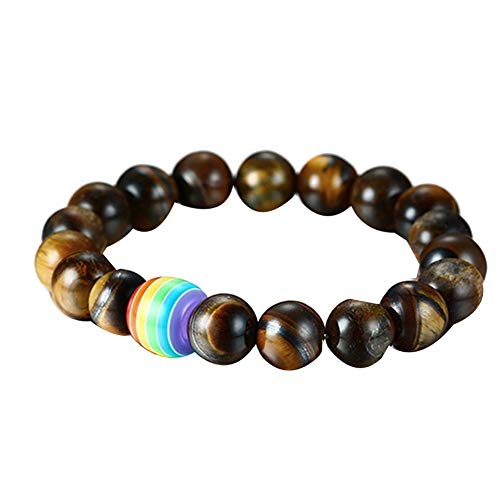 Fattigger Pulsera Mujer, Pulsera de Moda y Pulsera de Cuentas de Color arcoíris Hecha a Mano Unisex