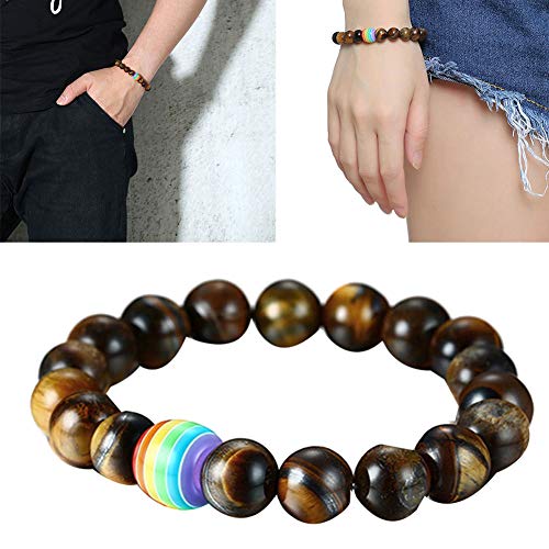 Fattigger Pulsera Mujer, Pulsera de Moda y Pulsera de Cuentas de Color arcoíris Hecha a Mano Unisex