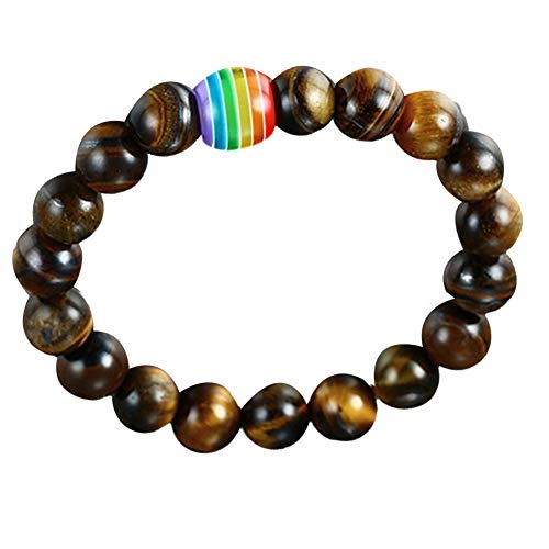 Fattigger Pulsera Mujer, Pulsera de Moda y Pulsera de Cuentas de Color arcoíris Hecha a Mano Unisex