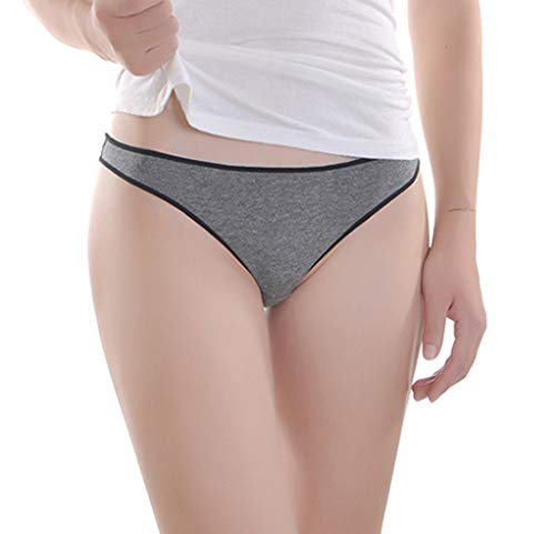 Femaroly 4 Pack Mujeres Sexy Tanga Algodón Panty Corte Bajo G-Strings Ropa Interior Sin Costura