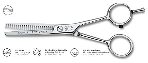 Filarmonica Tijeras de peluquería de esculpir el pelo tijera de peluquero profesional de acero inoxidable forjada en caliente alta resistencia 24 dientes 5,5"