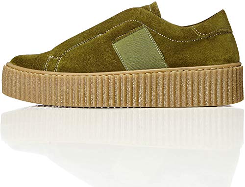 find., Zapatillas con Plataforma Mujer, Verde (Green), 36 EU