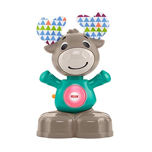 Fisher-Price-GHR20 Linkimals Musical Moose, Juguete Interactivo para bebé con Luces y Sonidos, Multicolor, 8 x 11.1 x 17.6 cm (Mattel GHR20)