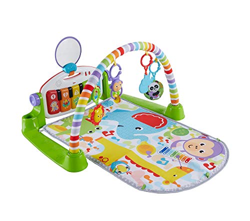 Fisher-Price Gimnasio Piano Pataditas superaprendizaje, manta de juego para bebé recién nacido (Mattel GXC37)