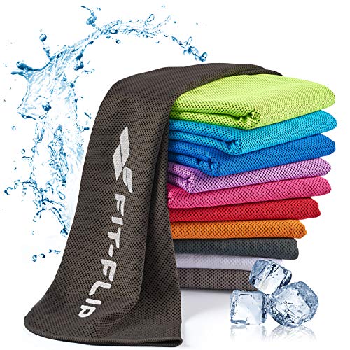 Fit-Flip Toalla de enfriamiento 100x30cm, Toalla de Deporte refrescante, Toalla fría, Airflip Cooling Towel, Toalla de Microfibra – Color: Negro, tamaño: 100x30cm