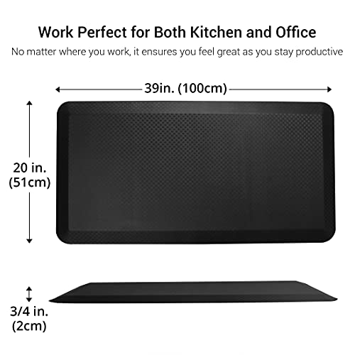 Flexispot Cómoda Plataforma antifatiga para Descanso de piernas, Estera para Estar de pie Frente a un Escritorio o Mientras se está en la Cocina, Color Negro